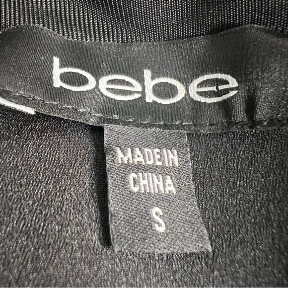 Bebe Sequined Racerback Tank Top Womens Small Black Gold - Picture 4 of 5